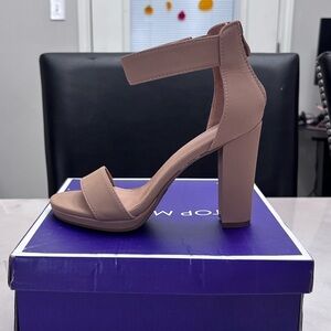 TOP Moda Women's Nude Block Heel Sandals
